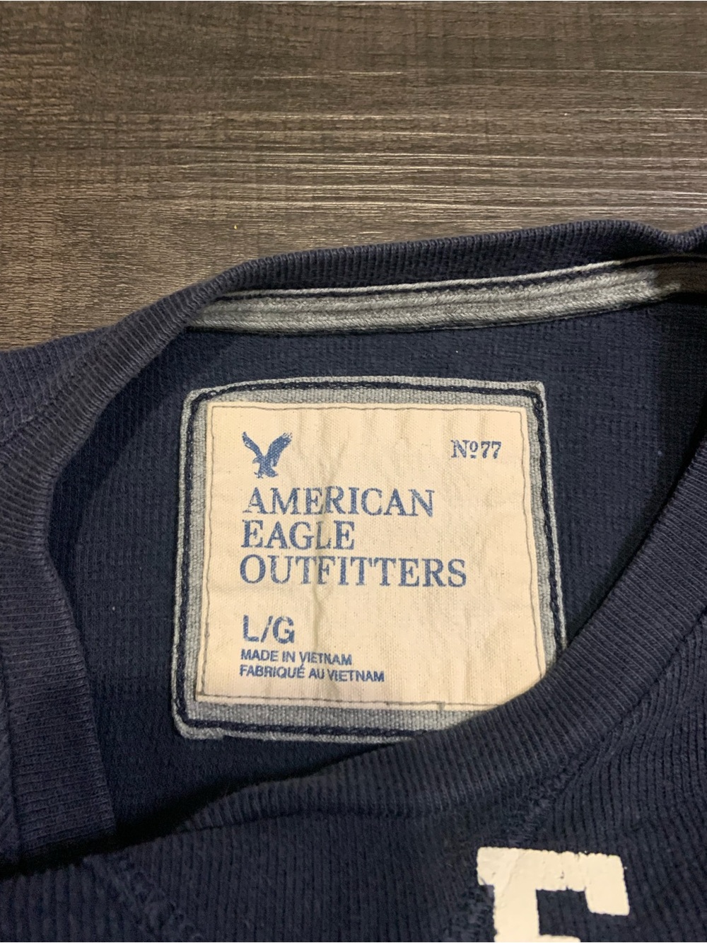 American Eagle Outfitters Navy Blue Long Sleeve Graphic Tee - Picture 4 of 4